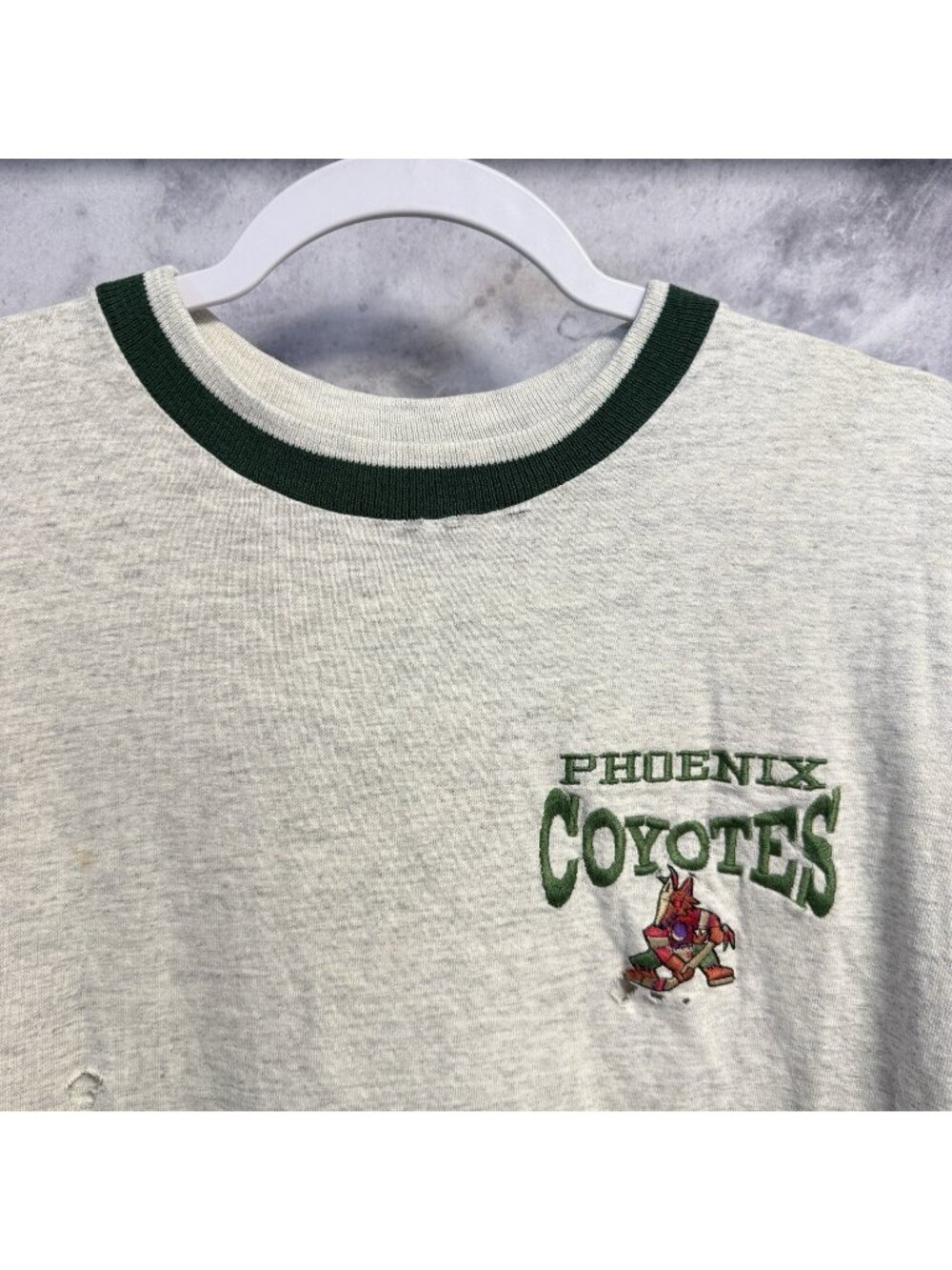 Vintage 90s Phoenix Coyotes T Shirt Mens 2XL Gray NHL Embroidered Legends